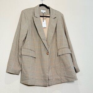 skies are blue curvy womens oversized blazer plaid sizee 3X